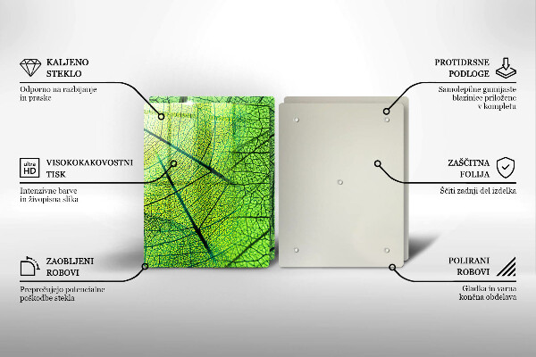 Cache plaque de cuisson Nervures des feuilles naturelles