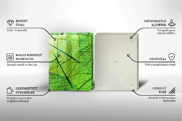 Cache plaque de cuisson Nervures des feuilles naturelles
