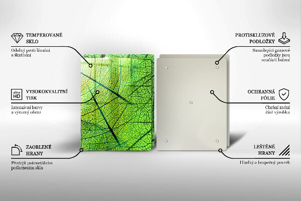 Cache plaque de cuisson Nervures des feuilles naturelles