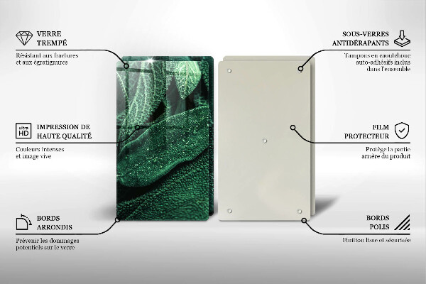 Cache plaque de cuisson Les feuilles de la plante