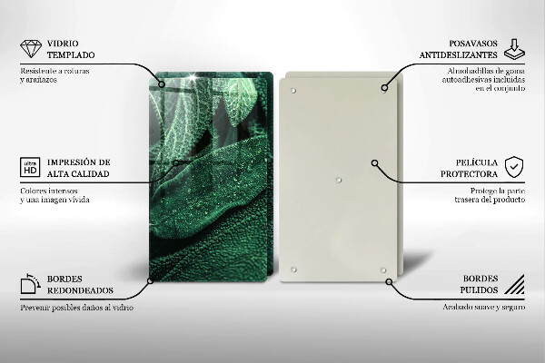 Cache plaque de cuisson Les feuilles de la plante