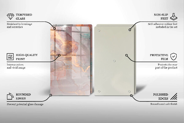 Cache plaque de cuisson Marbre avec de l'or