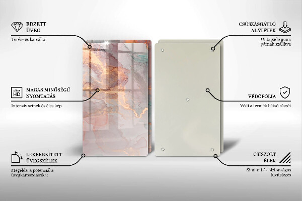 Cache plaque de cuisson Marbre avec de l'or