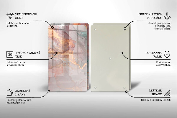 Cache plaque de cuisson Marbre avec de l'or