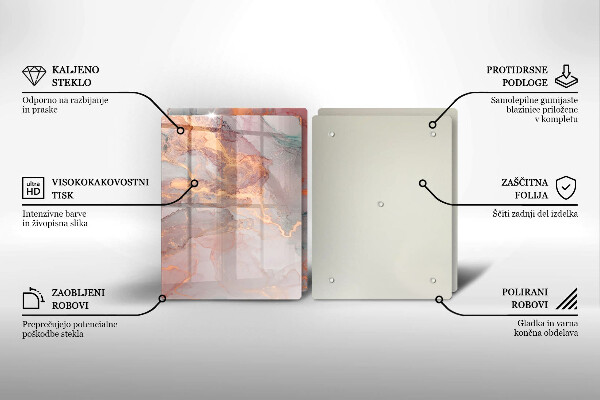 Cache plaque de cuisson Marbre avec de l'or