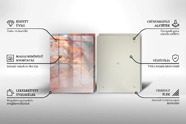 Cache plaque de cuisson Marbre avec de l'or