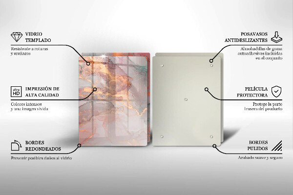 Cache plaque de cuisson Marbre avec de l'or