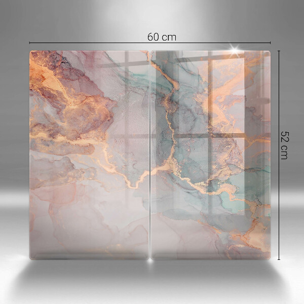 Cache plaque de cuisson Marbre avec de l'or