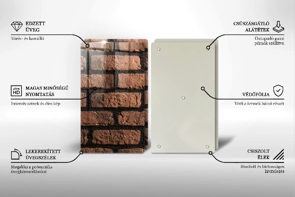 Cache plaque de cuisson Mur de briques