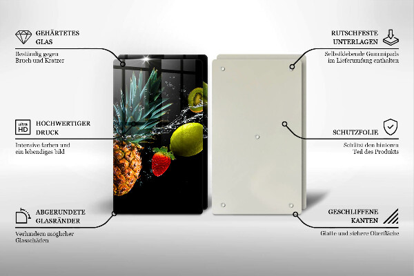 Protection plaque induction Fruits dans l'eau