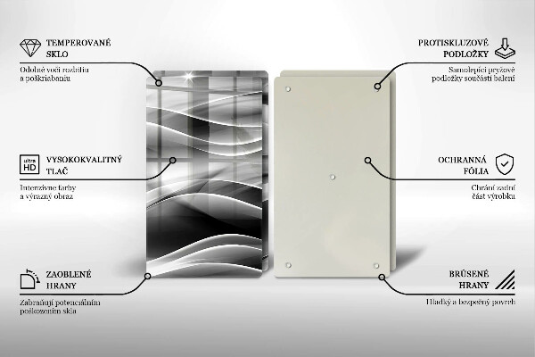 Cache plaque de cuisson Lignes douces d'abstraction