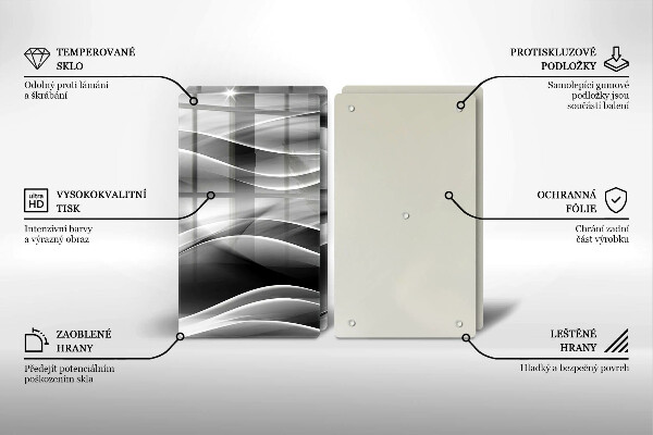 Cache plaque de cuisson Lignes douces d'abstraction