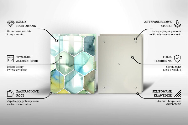 Cache plaque de cuisson Hexagones aquarelle