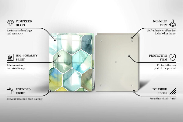 Cache plaque de cuisson Hexagones aquarelle