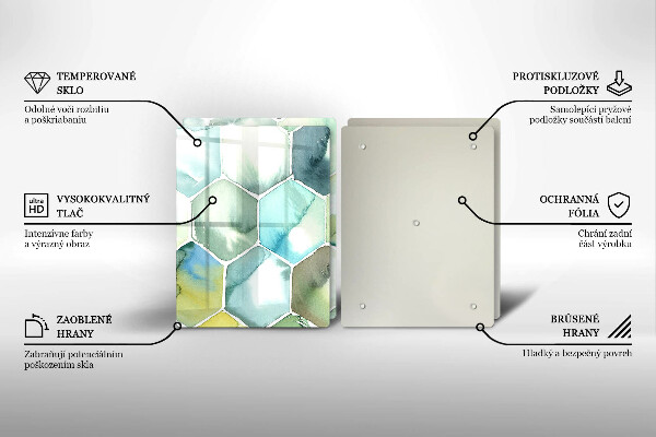 Cache plaque de cuisson Hexagones aquarelle