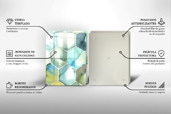 Cache plaque de cuisson Hexagones aquarelle