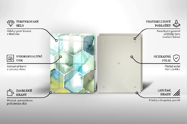 Cache plaque de cuisson Hexagones aquarelle