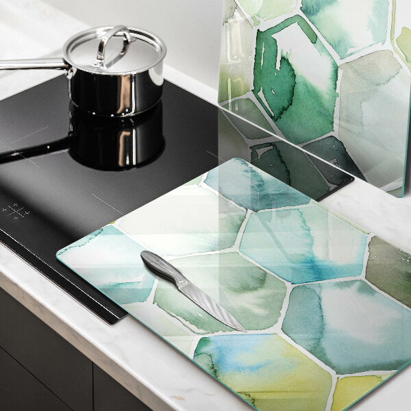 Cache plaque de cuisson Hexagones aquarelle
