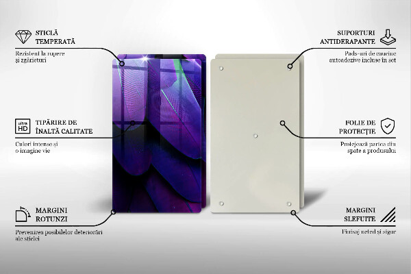 Cache plaque de cuisson Plumes de néon