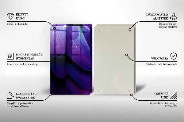 Cache plaque de cuisson Plumes de néon