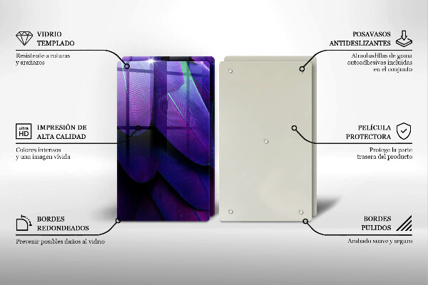 Cache plaque de cuisson Plumes de néon