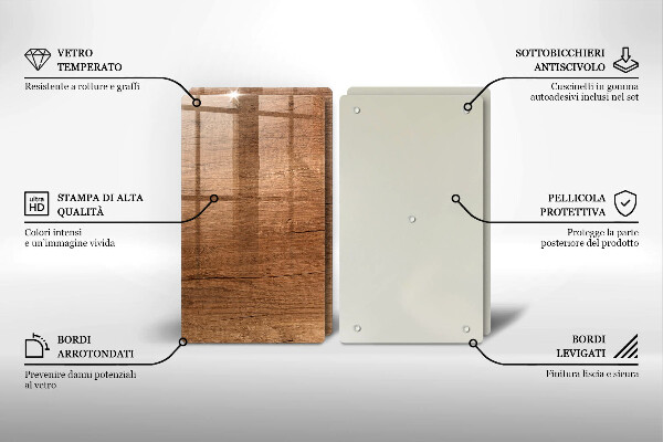 Cache plaque de cuisson Texture du bois