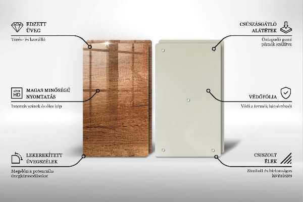 Cache plaque de cuisson Texture du bois