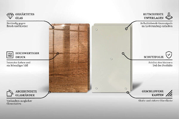 Cache plaque de cuisson Texture du bois