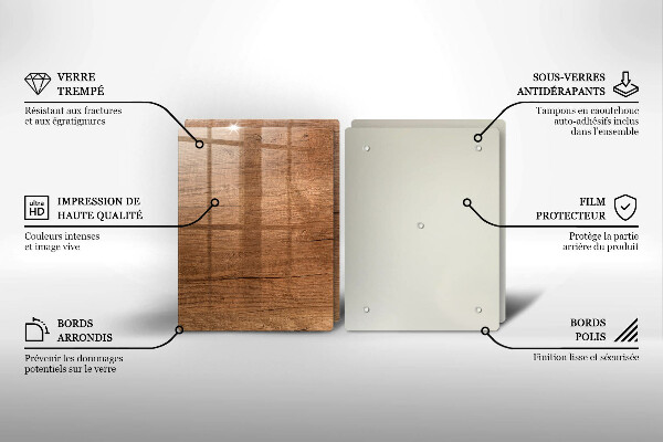 Cache plaque de cuisson Texture du bois