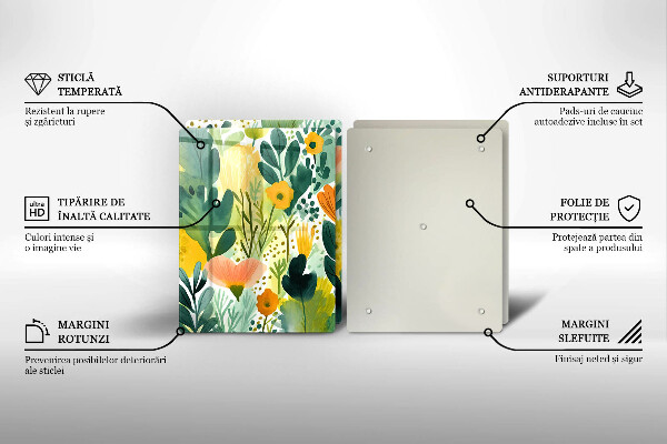 Cache plaque de cuisson Fleurs peintes