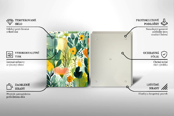 Cache plaque de cuisson Fleurs peintes