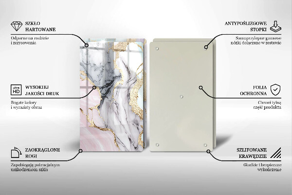 Cache plaque de cuisson Marbre pastel