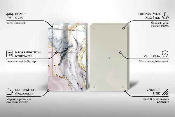 Cache plaque de cuisson Marbre pastel