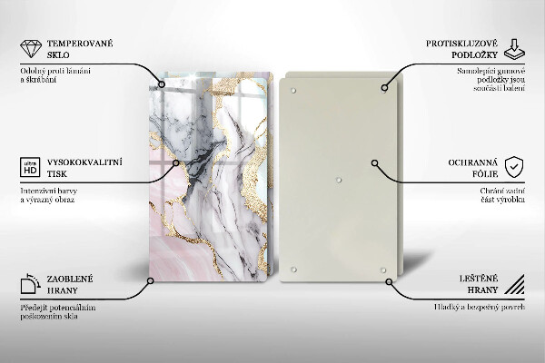 Cache plaque de cuisson Marbre pastel