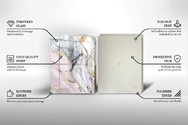 Cache plaque de cuisson Marbre pastel