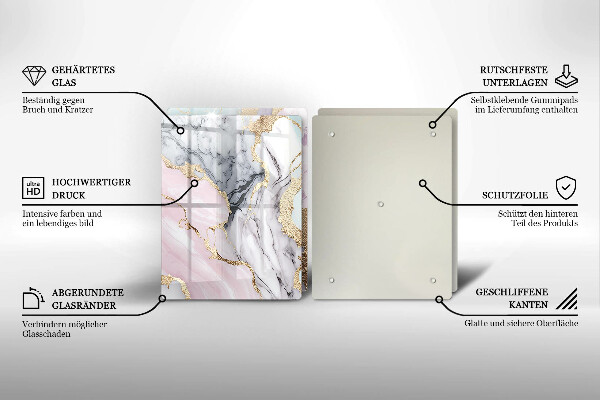 Cache plaque de cuisson Marbre pastel