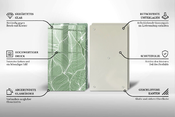 Cache plaque de cuisson Feuilles linéaires