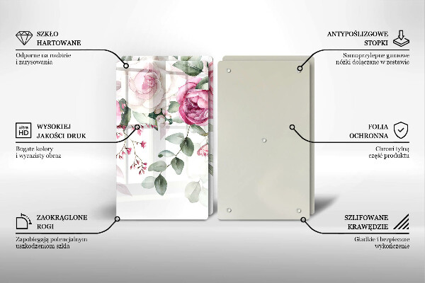 Cache plaque de cuisson Roses aquarelles