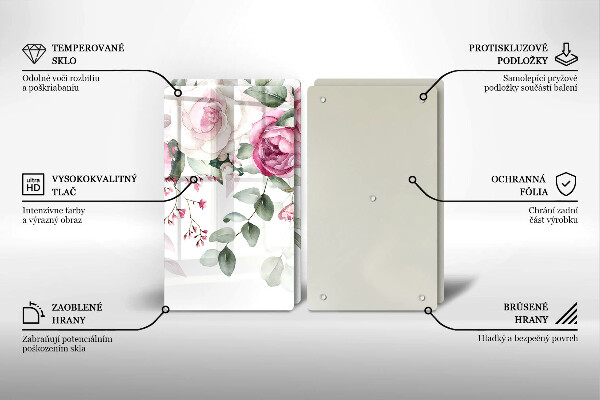 Cache plaque de cuisson Roses aquarelles