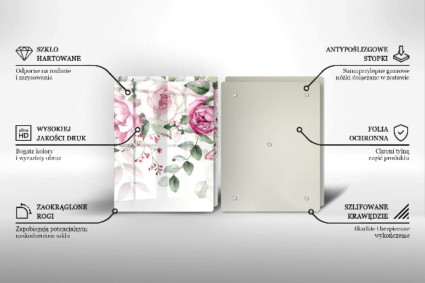 Cache plaque de cuisson Roses aquarelles