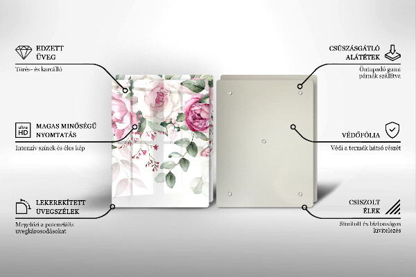 Cache plaque de cuisson Roses aquarelles