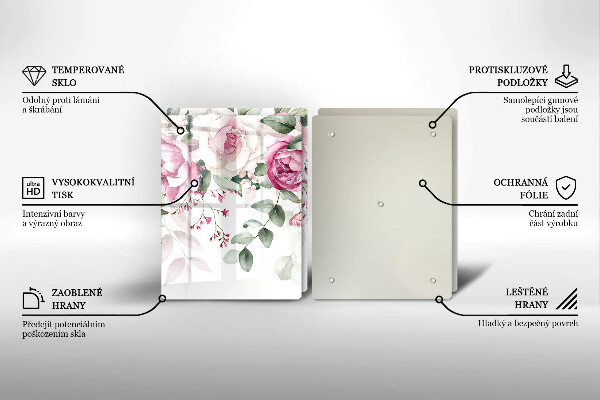 Cache plaque de cuisson Roses aquarelles