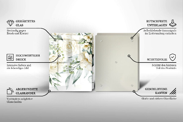 Cache plaque de cuisson Fleurs aquarelles