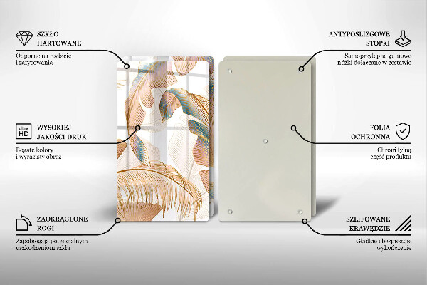 Cache plaque de cuisson Plumes et feuilles de bohème
