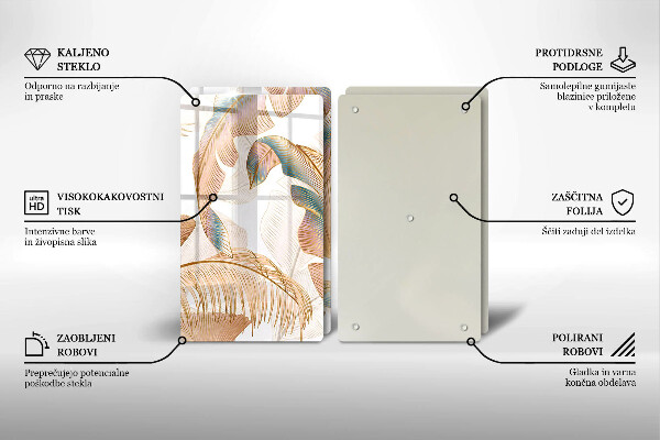 Cache plaque de cuisson Plumes et feuilles de bohème