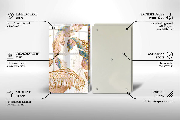 Cache plaque de cuisson Plumes et feuilles de bohème
