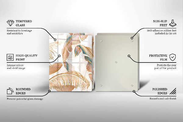 Cache plaque de cuisson Plumes et feuilles de bohème