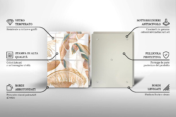 Cache plaque de cuisson Plumes et feuilles de bohème