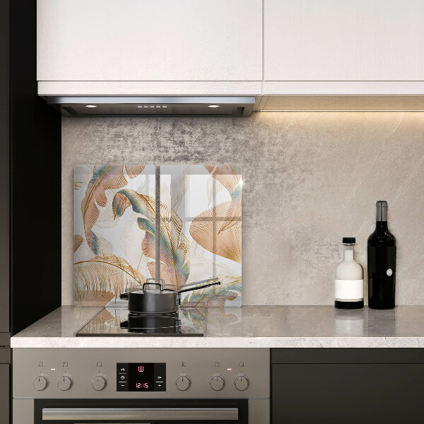 Cache plaque de cuisson Plumes et feuilles de bohème