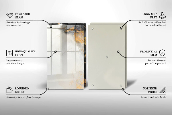 Cache plaque de cuisson Abstraction avec de l'or